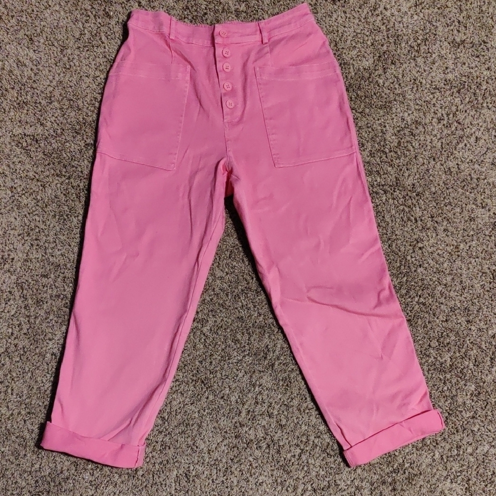 Pink High-Waisted Pants